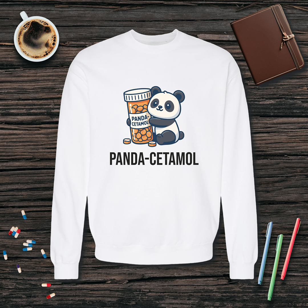 Panda-cetamol Fleece Crewneck Sweatshirt