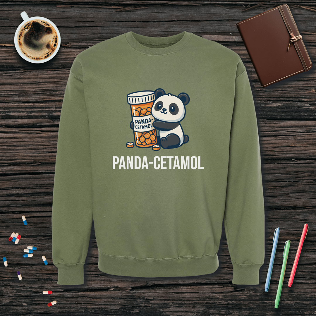 Panda-cetamol Fleece Crewneck Sweatshirt