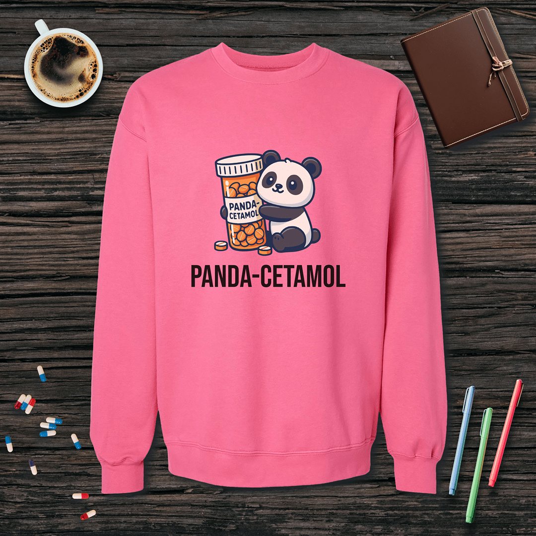 Panda-cetamol Fleece Crewneck Sweatshirt