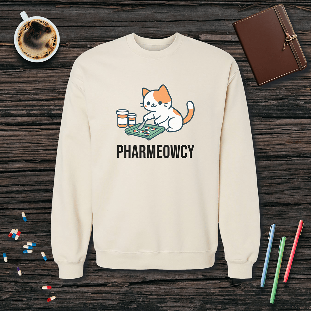 Pharmeowcy Fleece Crewneck Sweatshirt
