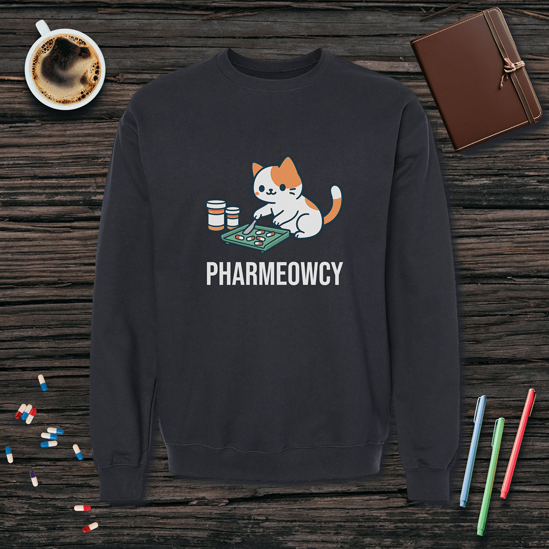 Pharmeowcy Fleece Crewneck Sweatshirt