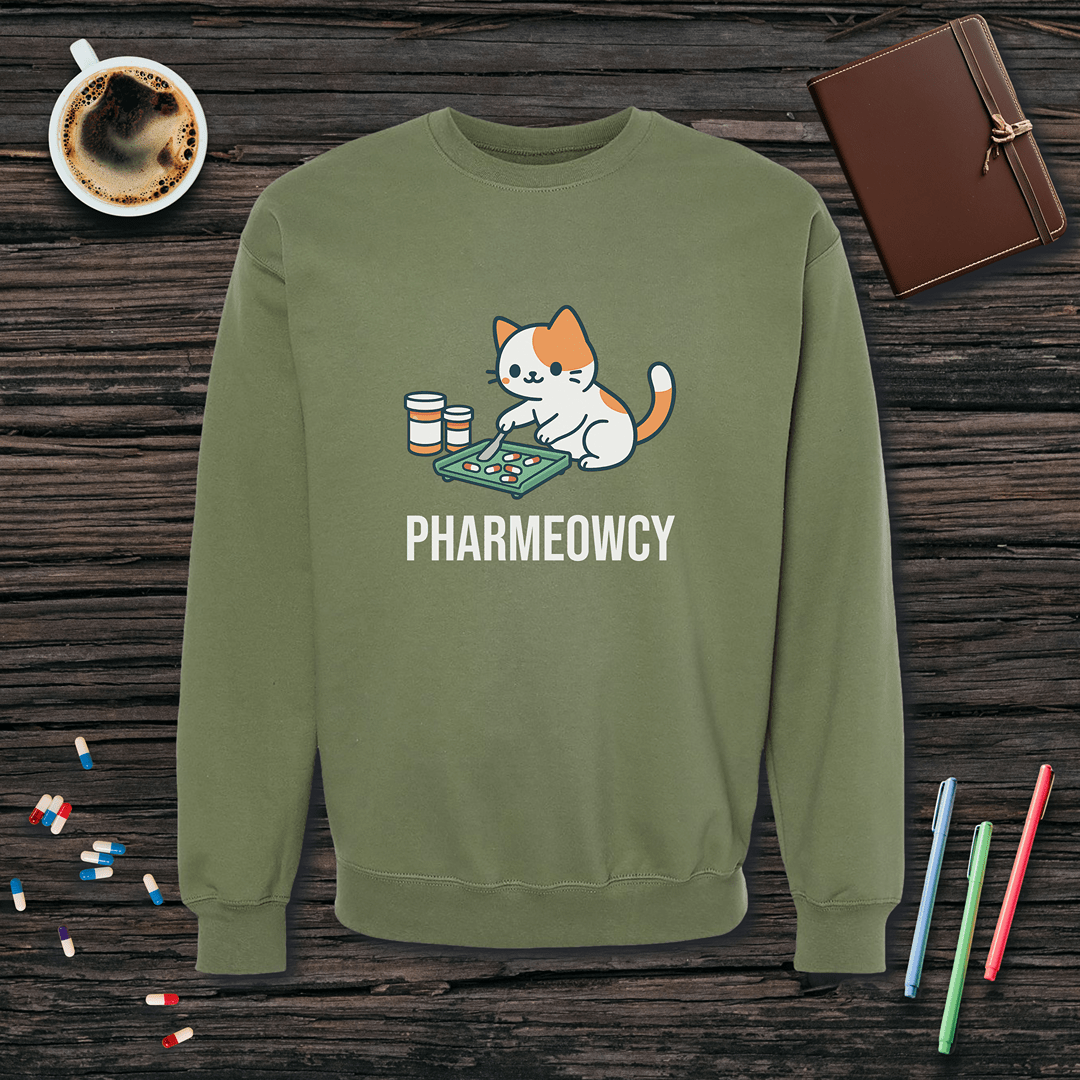 Pharmeowcy Fleece Crewneck Sweatshirt