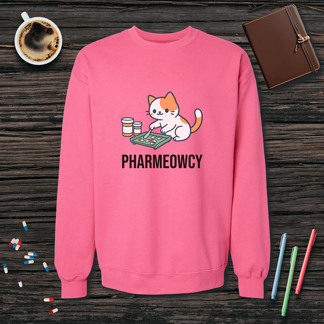 Pharmeowcy Fleece Crewneck Sweatshirt