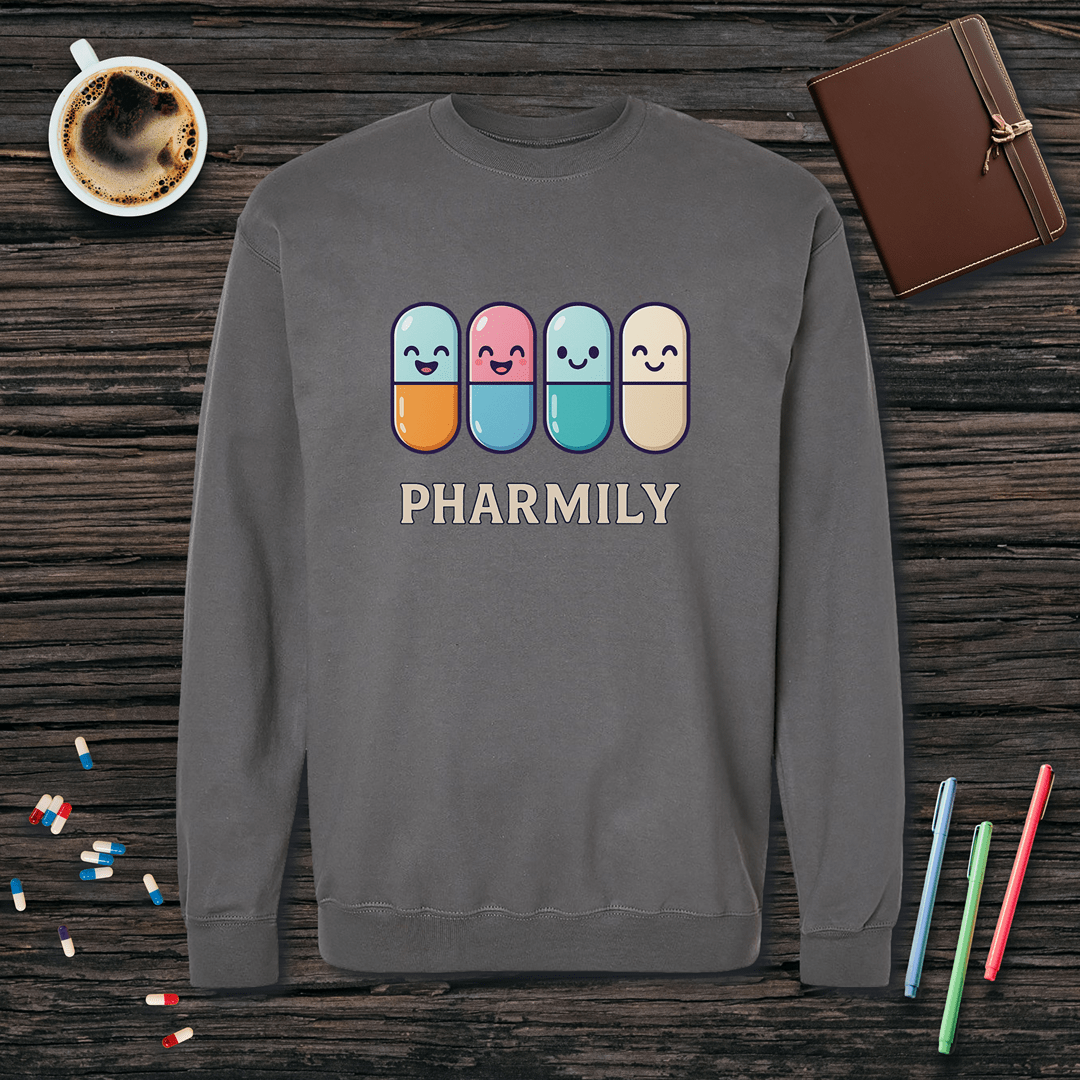 Pharmily Capsules Fleece Crewneck Sweatshirt