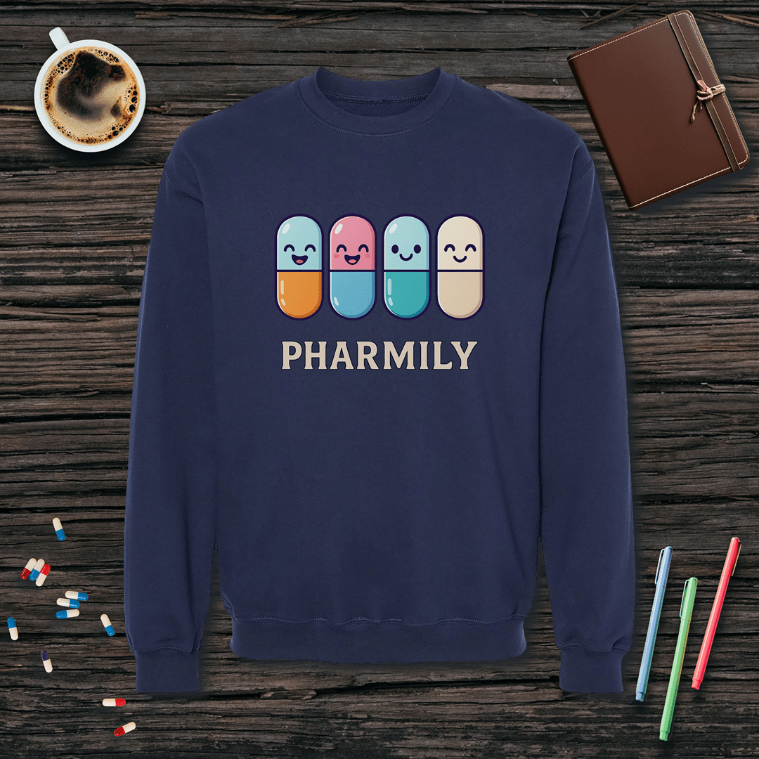 Pharmily Capsules Fleece Crewneck Sweatshirt