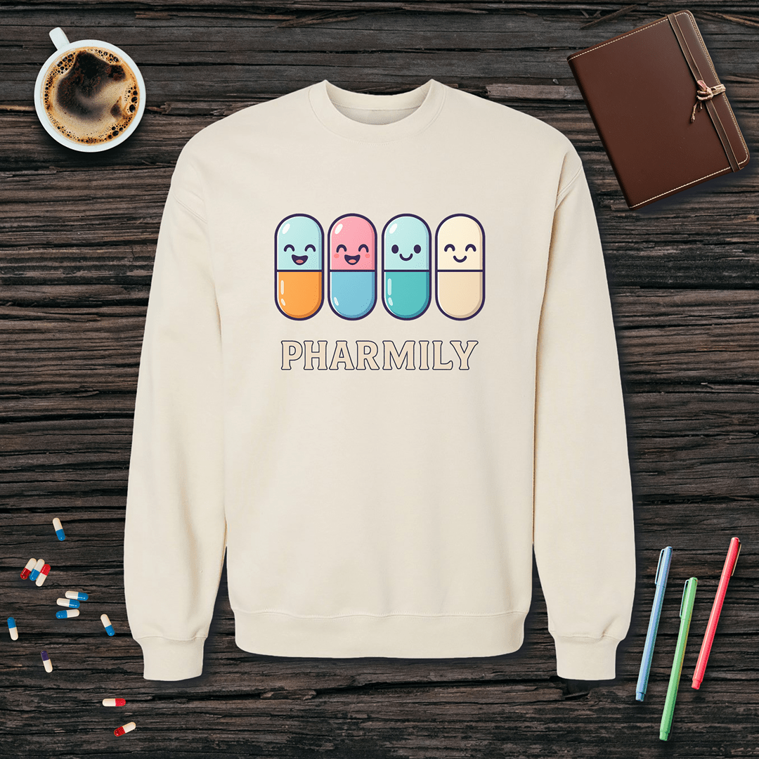 Pharmily Capsules Fleece Crewneck Sweatshirt