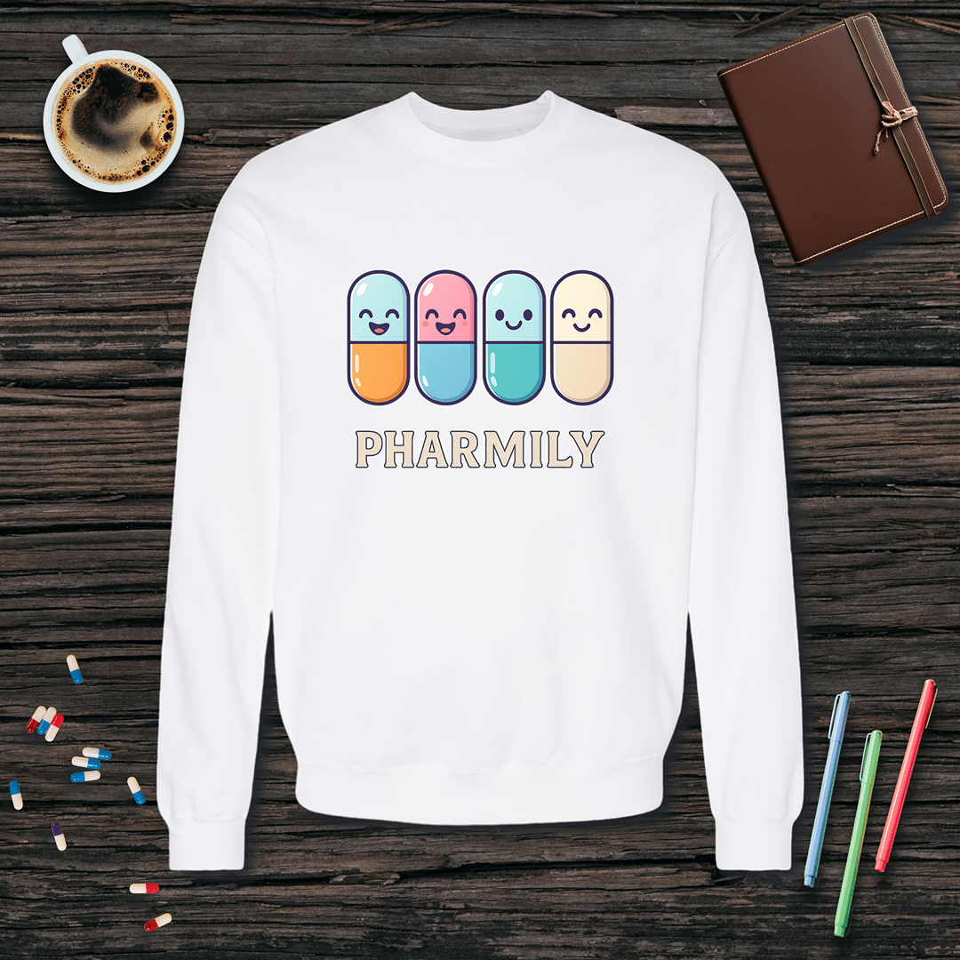 Pharmily Capsules Fleece Crewneck Sweatshirt