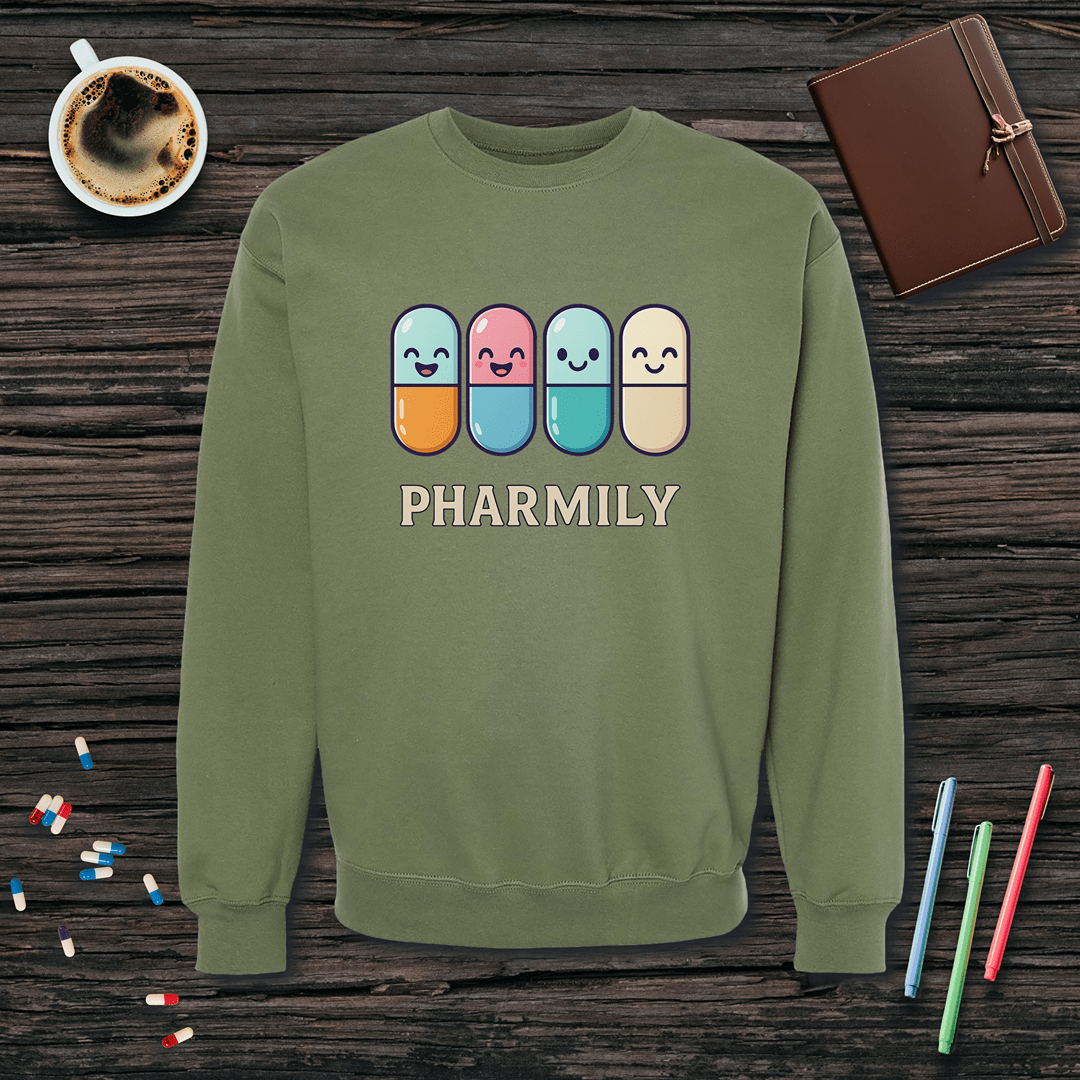 Pharmily Capsules Fleece Crewneck Sweatshirt
