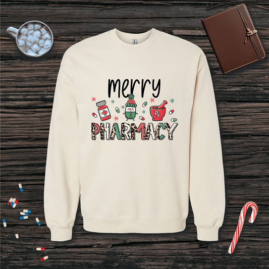 Merry Pharmacy Christmas Fleece Crewneck Sweatshirt