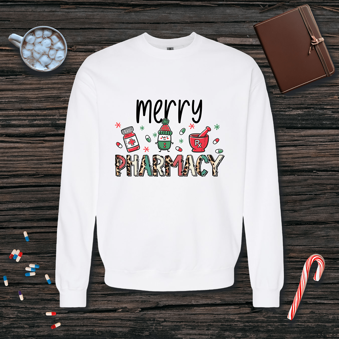 Merry Pharmacy Christmas Fleece Crewneck Sweatshirt