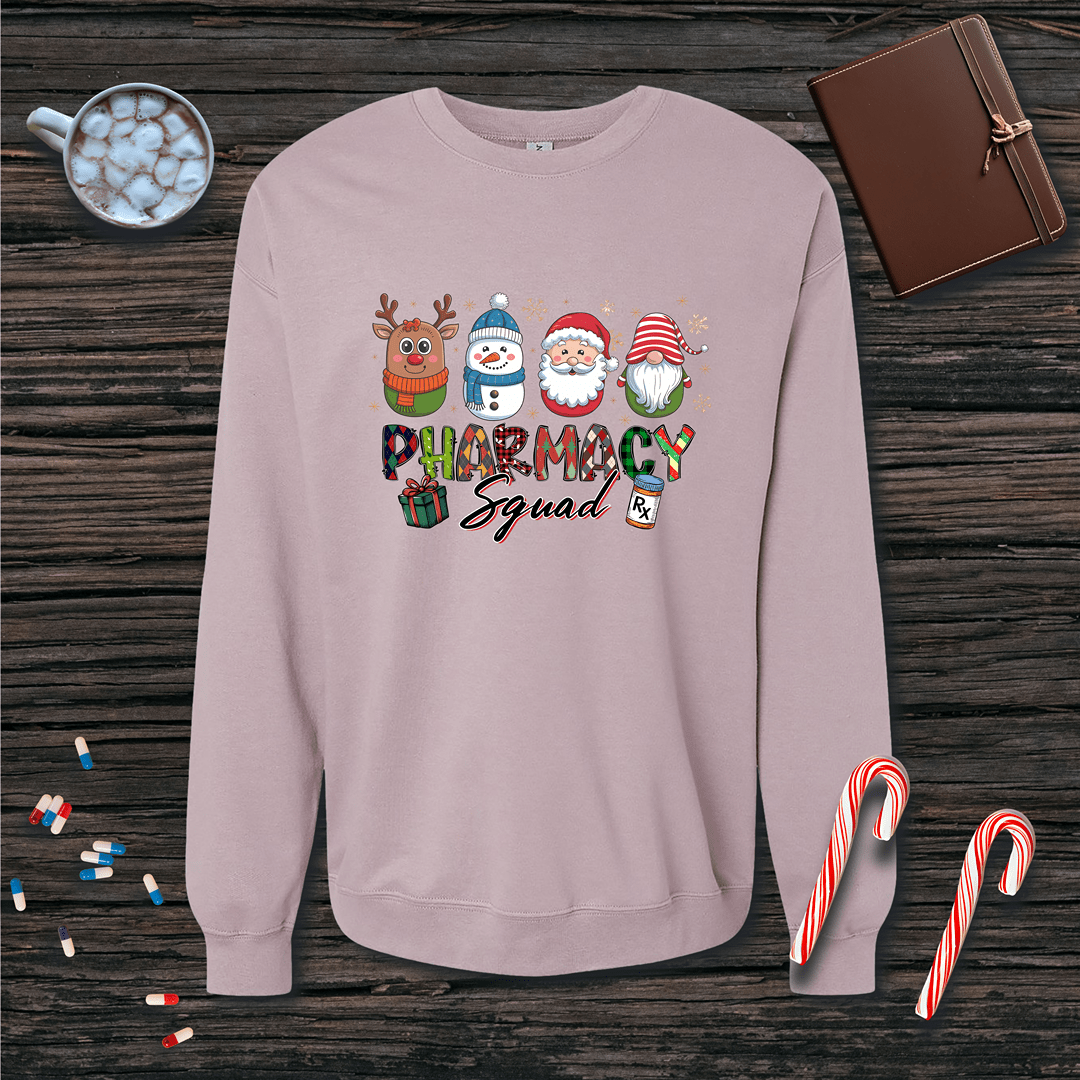 Christmas Pharmacy Squad of 4 Fleece Crewneck Sweatshirt