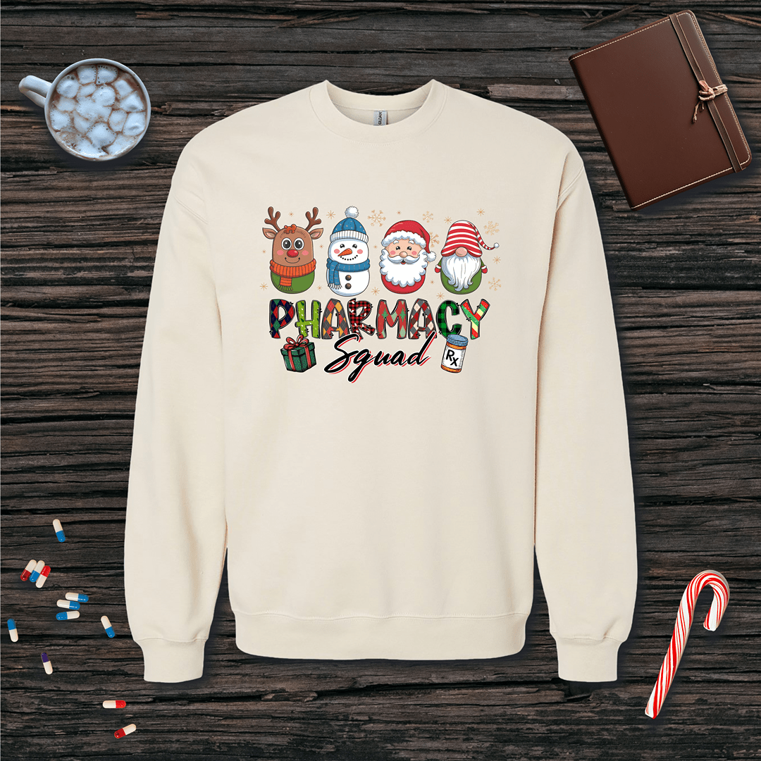 Christmas Pharmacy Squad of 4 Fleece Crewneck Sweatshirt