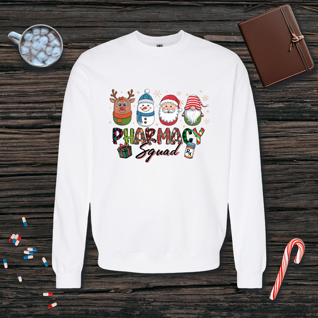 Christmas Pharmacy Squad of 4 Fleece Crewneck Sweatshirt