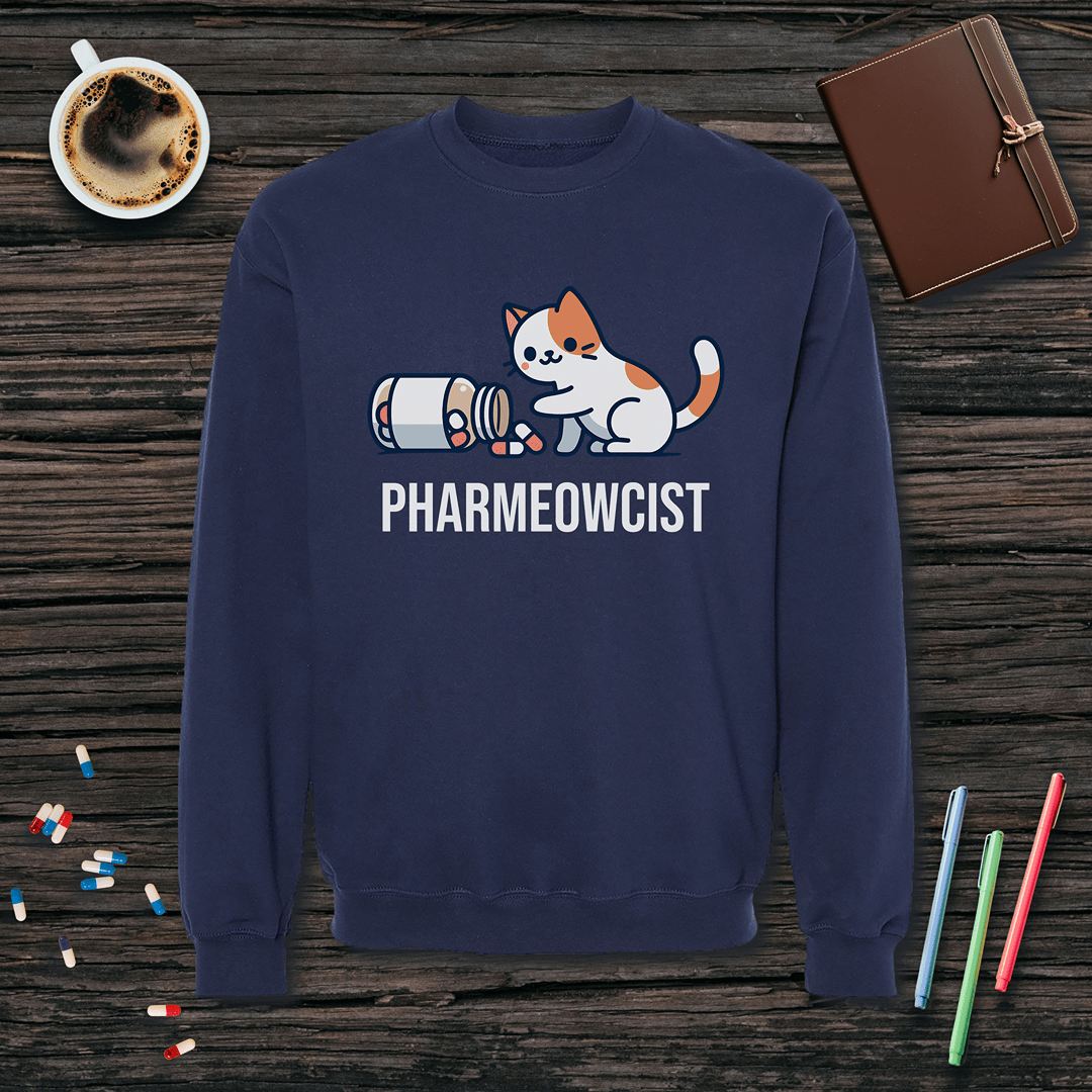 Pharmeowcist Fleece Crewneck Sweatshirt