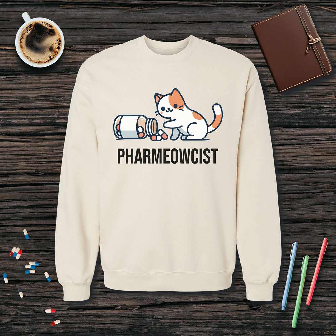 Pharmeowcist Fleece Crewneck Sweatshirt