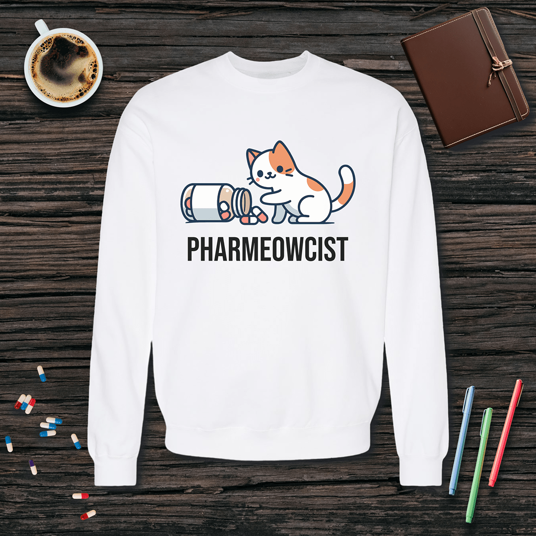 Pharmeowcist Fleece Crewneck Sweatshirt