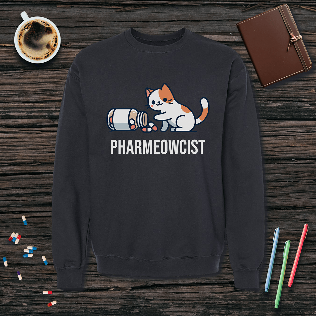 Pharmeowcist Fleece Crewneck Sweatshirt