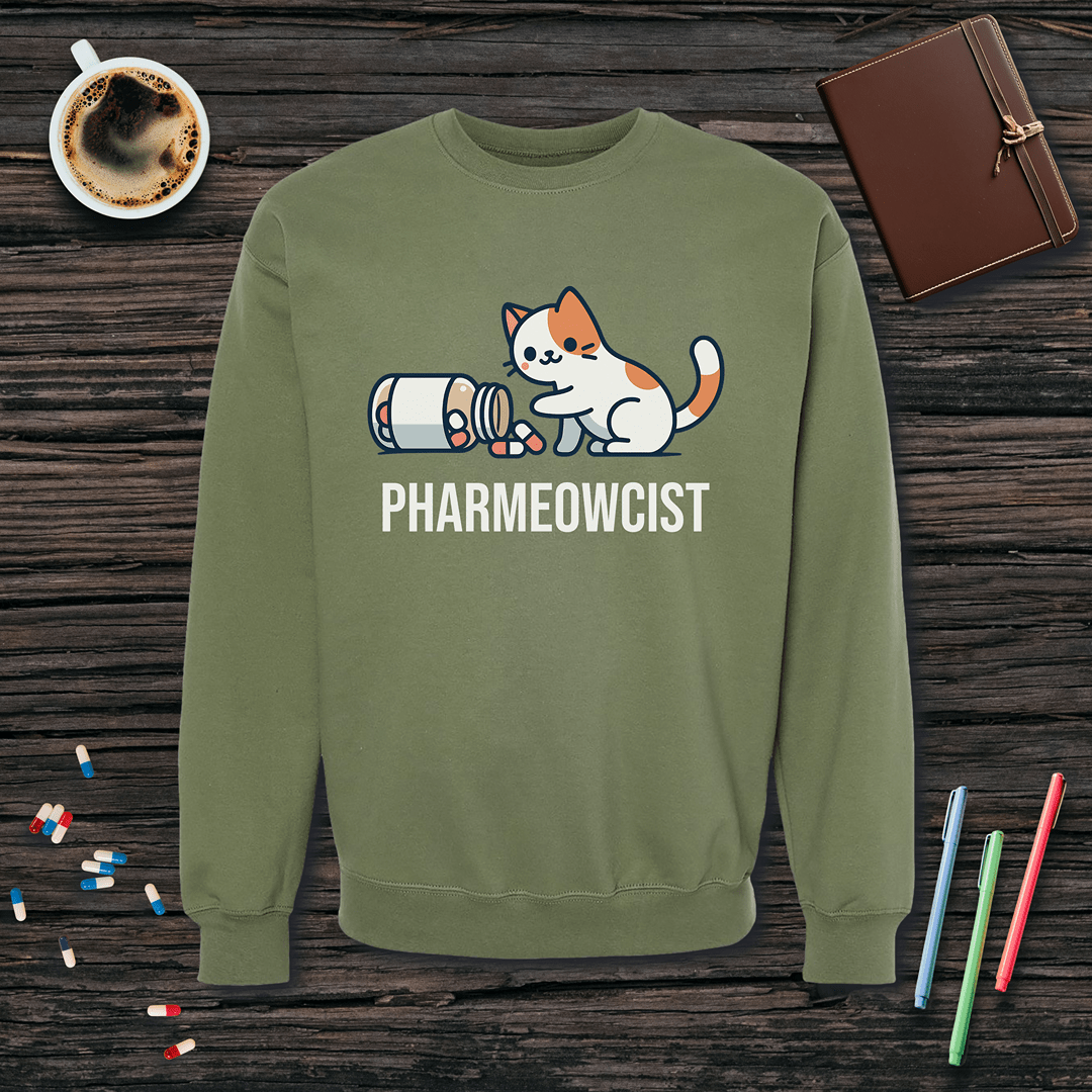 Pharmeowcist Fleece Crewneck Sweatshirt