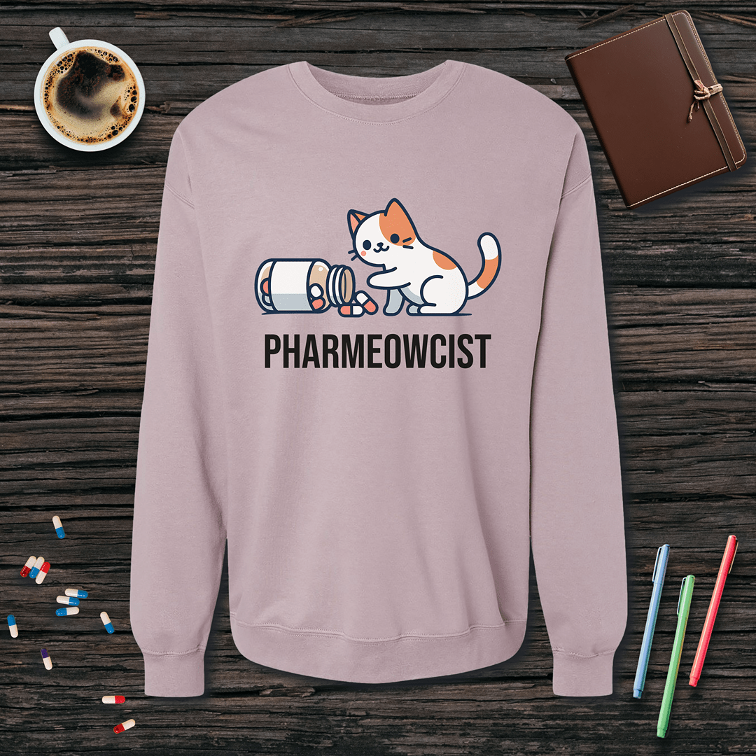 Pharmeowcist Fleece Crewneck Sweatshirt
