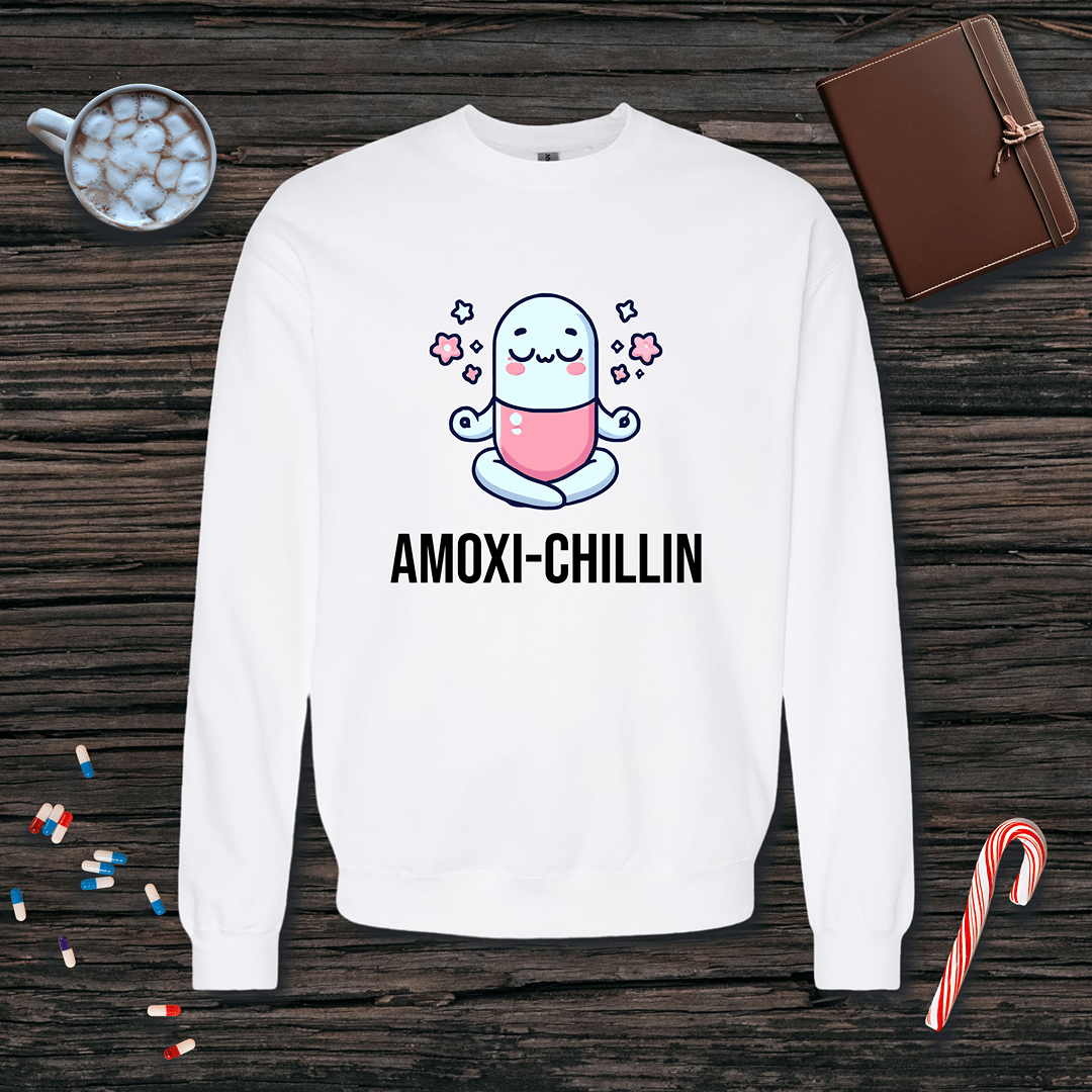 Amoxi-Chillin Fleece Crewneck Sweatshirt