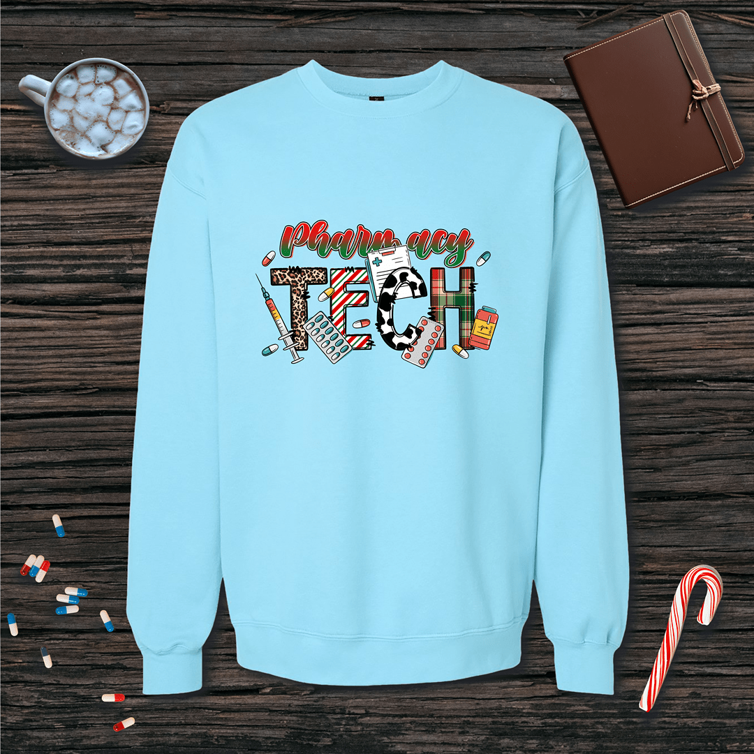 Festive Pharmacy Tech v1 Christmas Fleece Crewneck Sweatshirt