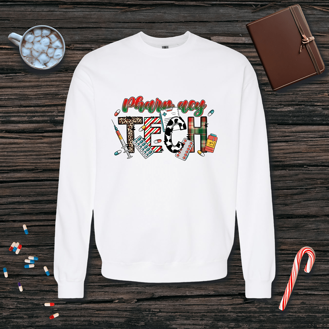 Festive Pharmacy Tech v1 Christmas Fleece Crewneck Sweatshirt