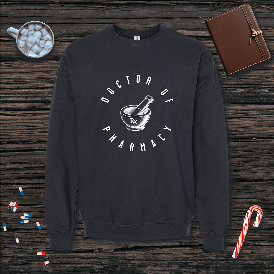 Doctor of Pharmacy - Mortar and Pestle Fleece Crewneck Sweatshirt