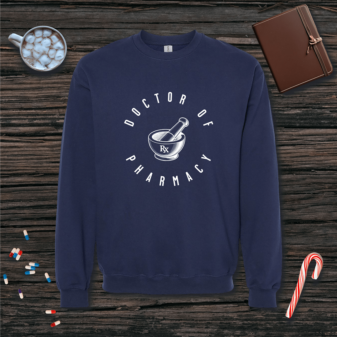 Doctor of Pharmacy - Mortar and Pestle Fleece Crewneck Sweatshirt