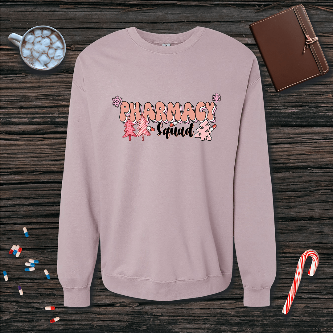Holiday Pharmacy Squad Christmas Fleece Crewneck Sweatshirt