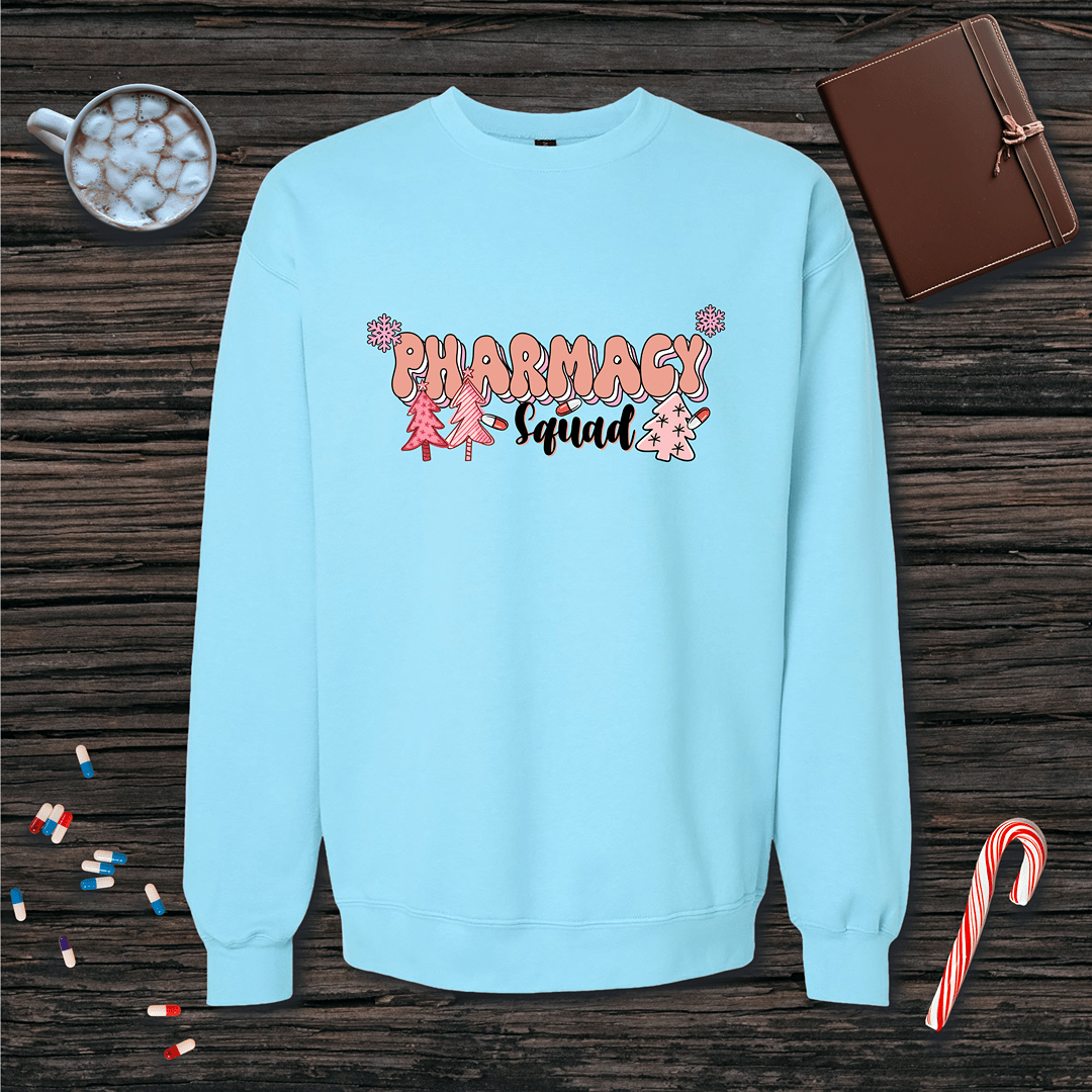 Holiday Pharmacy Squad Christmas Fleece Crewneck Sweatshirt