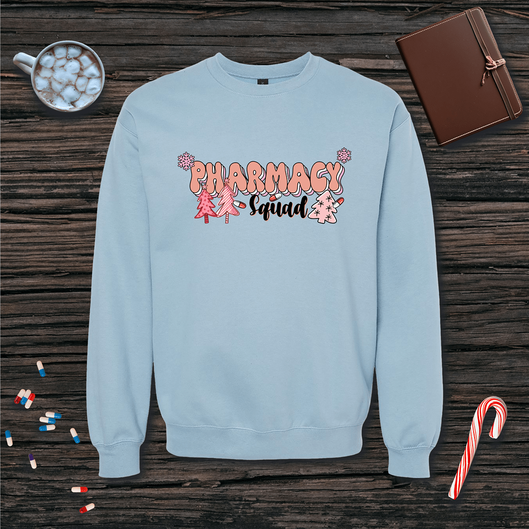 Holiday Pharmacy Squad Christmas Fleece Crewneck Sweatshirt