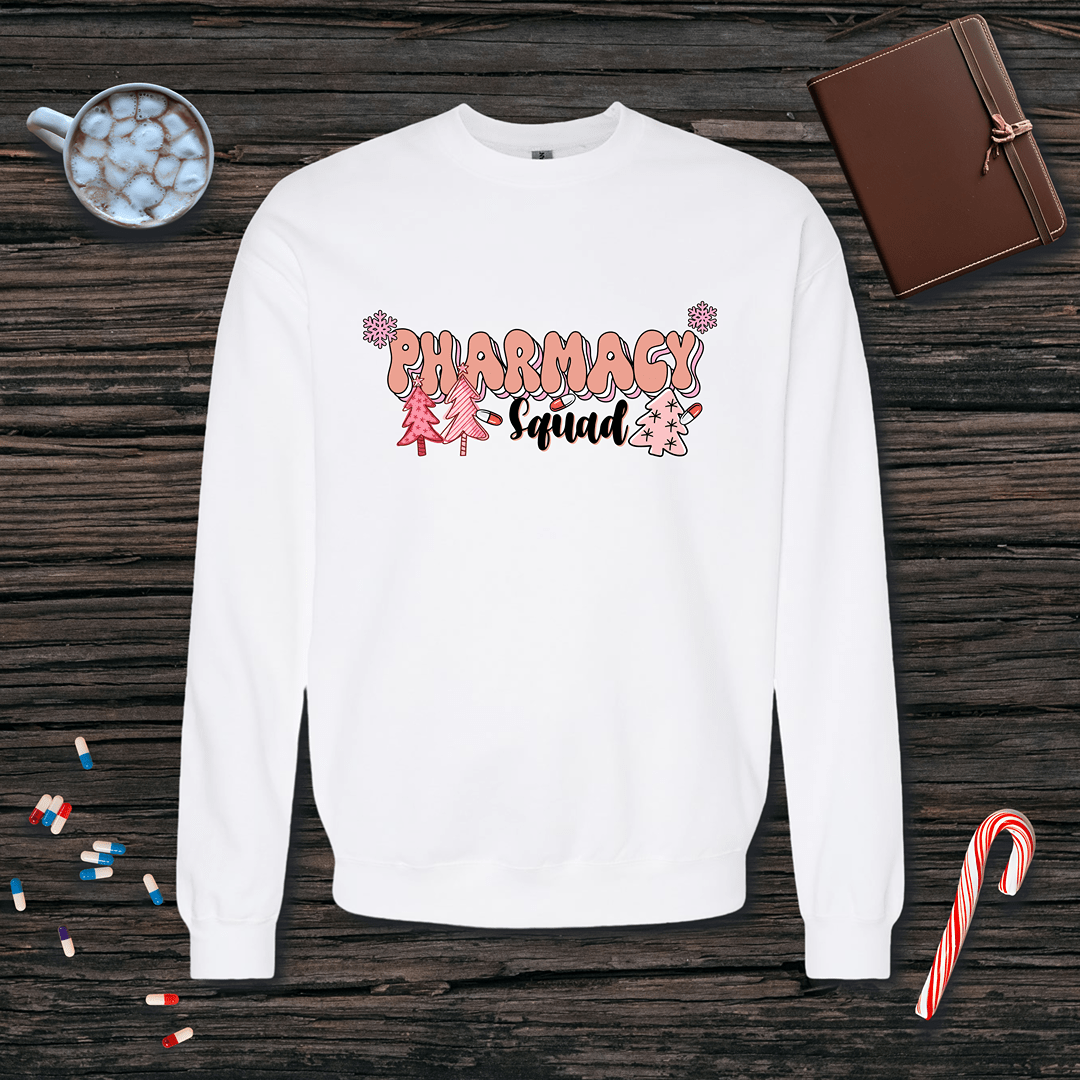 Holiday Pharmacy Squad Christmas Fleece Crewneck Sweatshirt