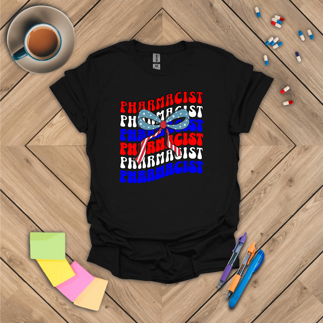 Pharmacist Coquette USA Bow T-Shirt