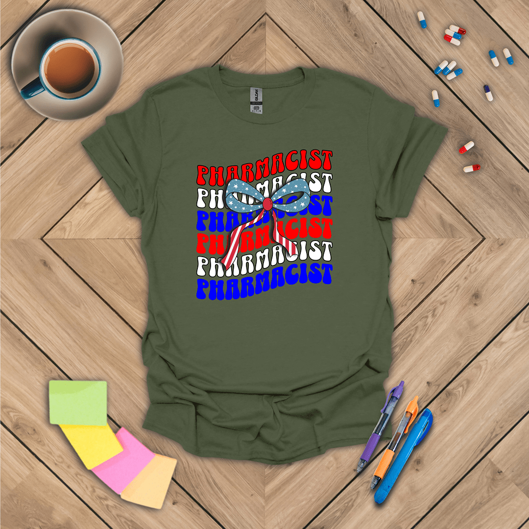 Pharmacist Coquette USA Bow T-Shirt