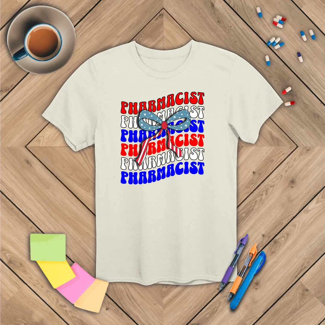 Pharmacist Coquette USA Bow T-Shirt