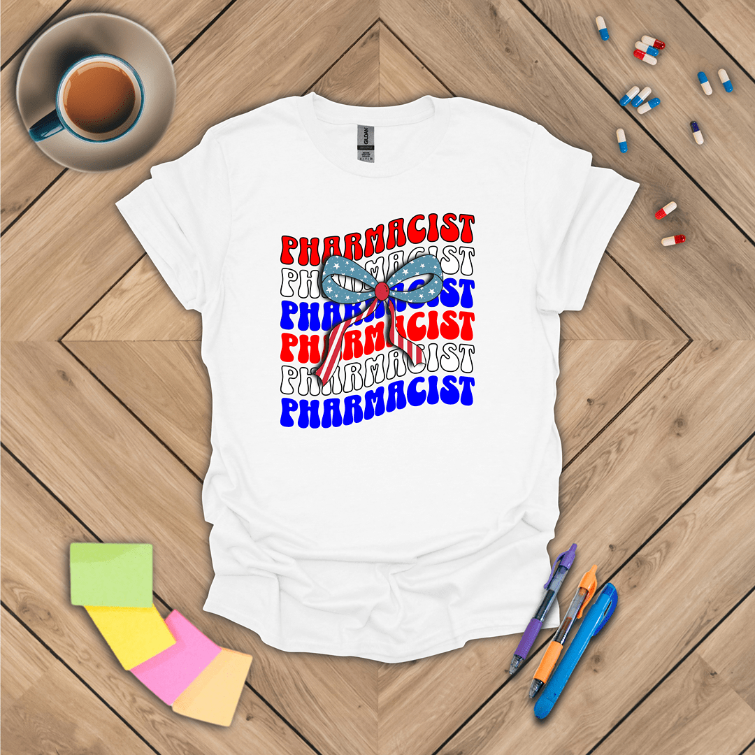 Pharmacist Coquette USA Bow T-Shirt