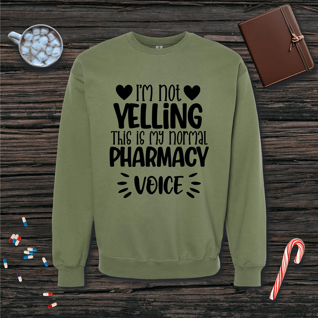 I'm Not Yelling (Hearts) Fleece Crewneck Sweatshirt