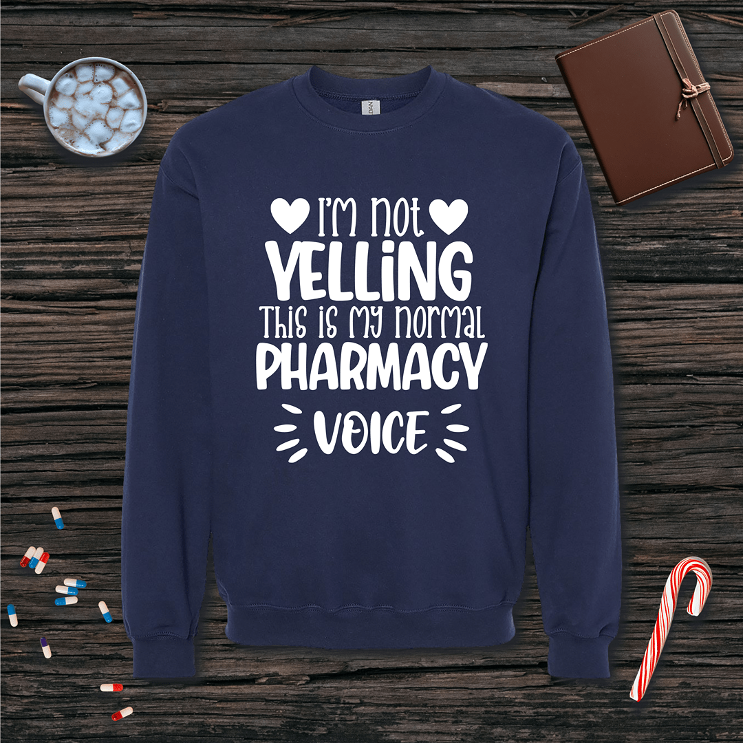 I'm Not Yelling (Hearts) Fleece Crewneck Sweatshirt