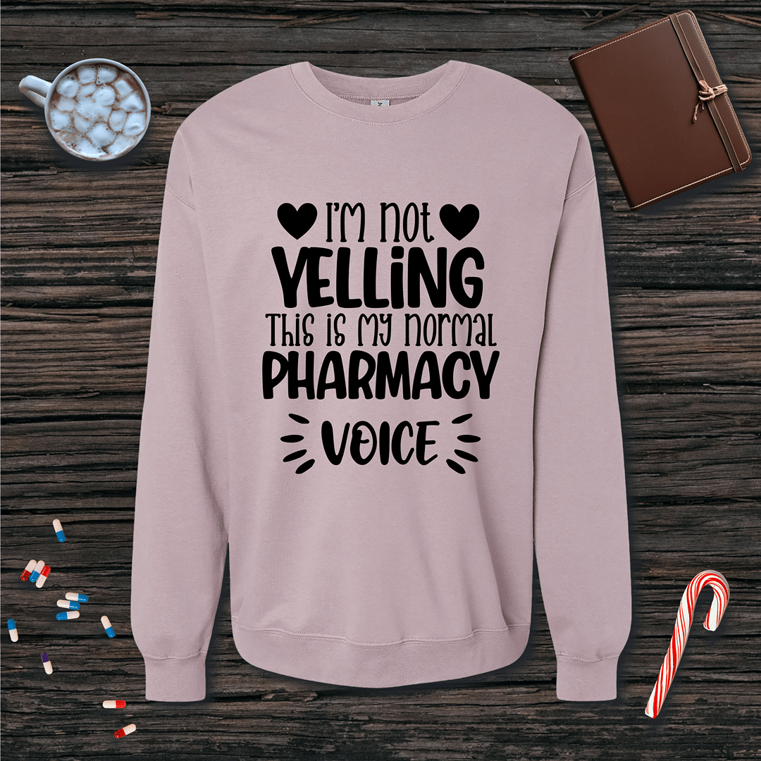 I'm Not Yelling (Hearts) Fleece Crewneck Sweatshirt