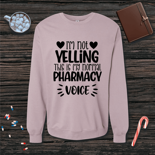 I'm Not Yelling (Hearts) Fleece Crewneck Sweatshirt