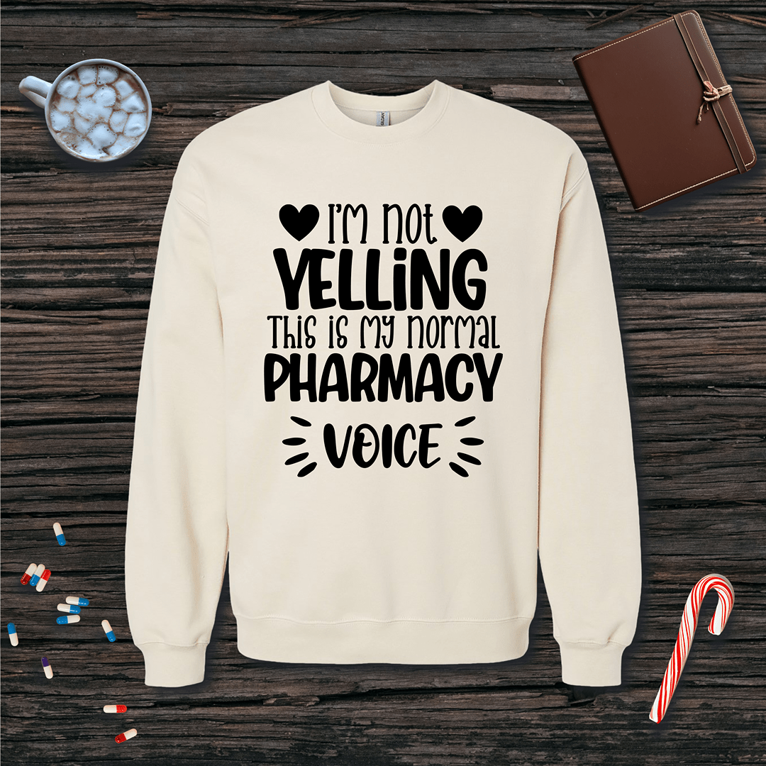 I'm Not Yelling (Hearts) Fleece Crewneck Sweatshirt