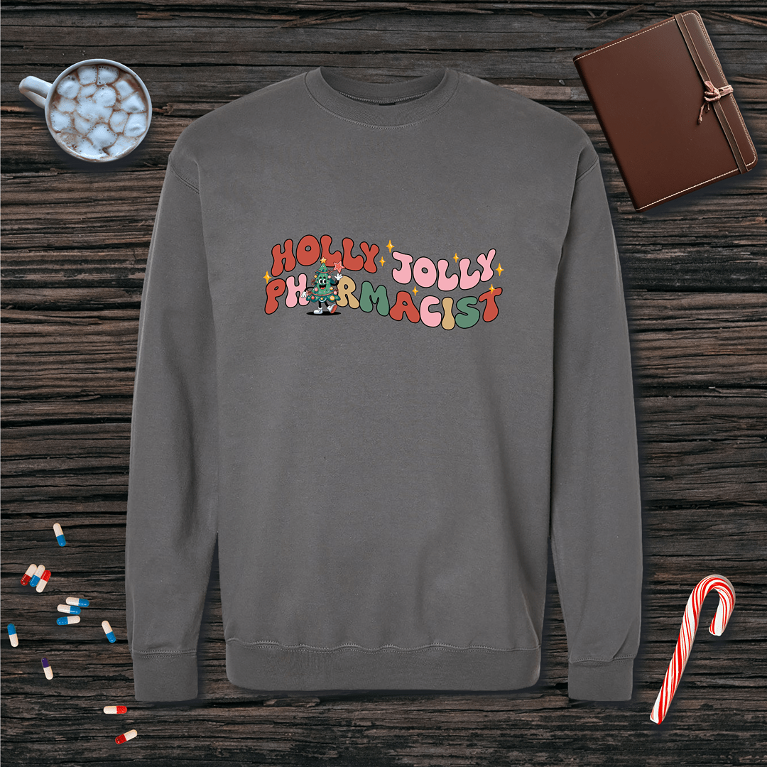 Holly Jolly Pharmacist Christmas Fleece Crewneck Sweatshirt