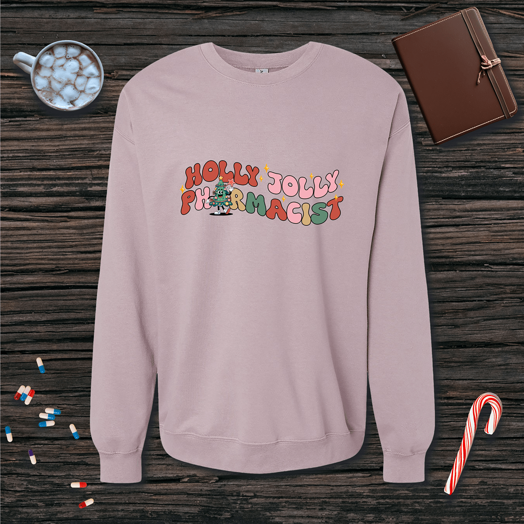 Holly Jolly Pharmacist Christmas Fleece Crewneck Sweatshirt