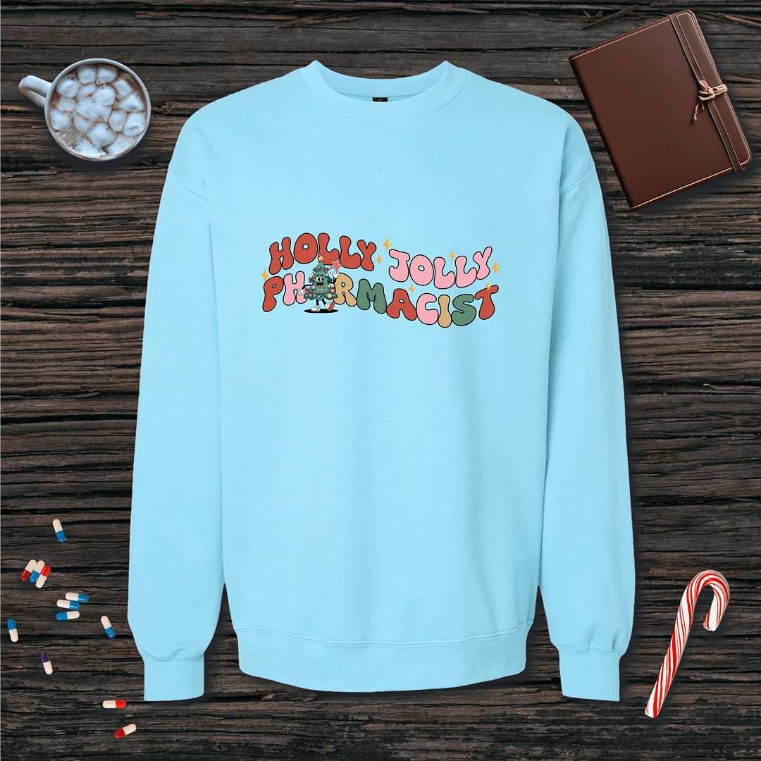 Holly Jolly Pharmacist Christmas Fleece Crewneck Sweatshirt
