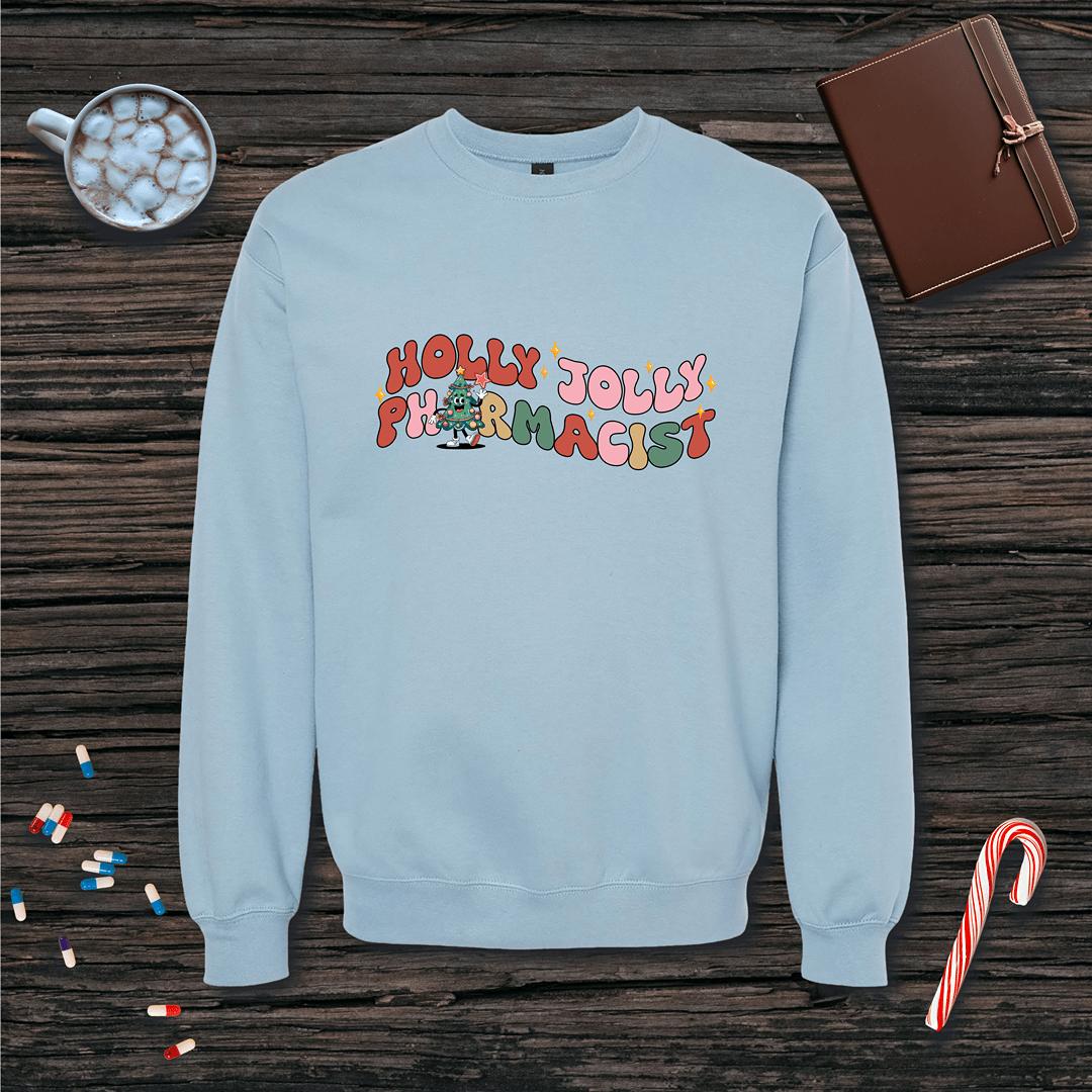 Holly Jolly Pharmacist Christmas Fleece Crewneck Sweatshirt