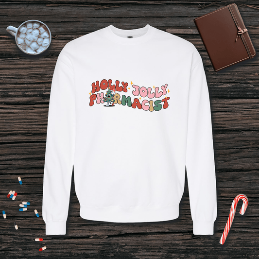Holly Jolly Pharmacist Christmas Fleece Crewneck Sweatshirt