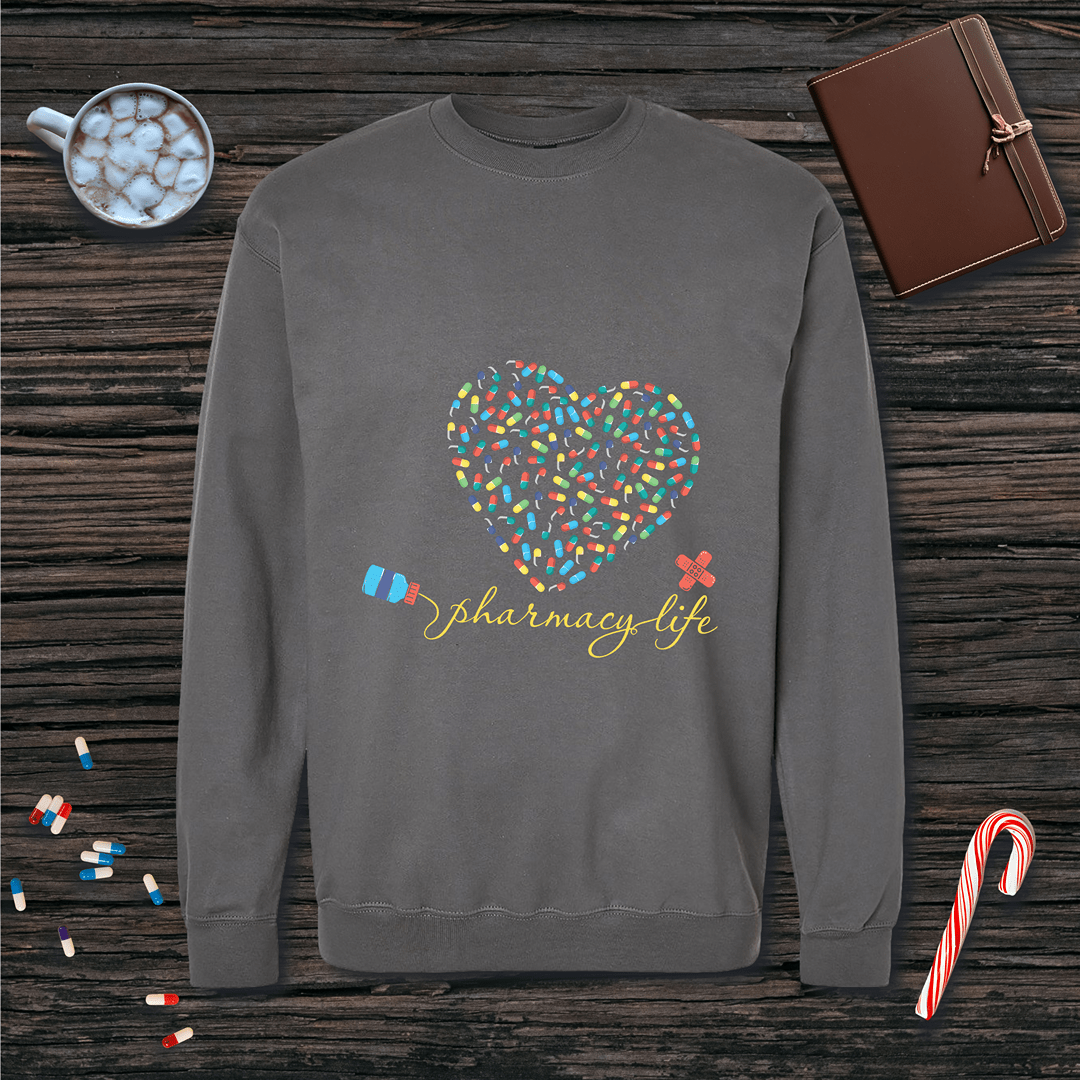 Pharmacy Life - Heart Fleece Crewneck Sweatshirt