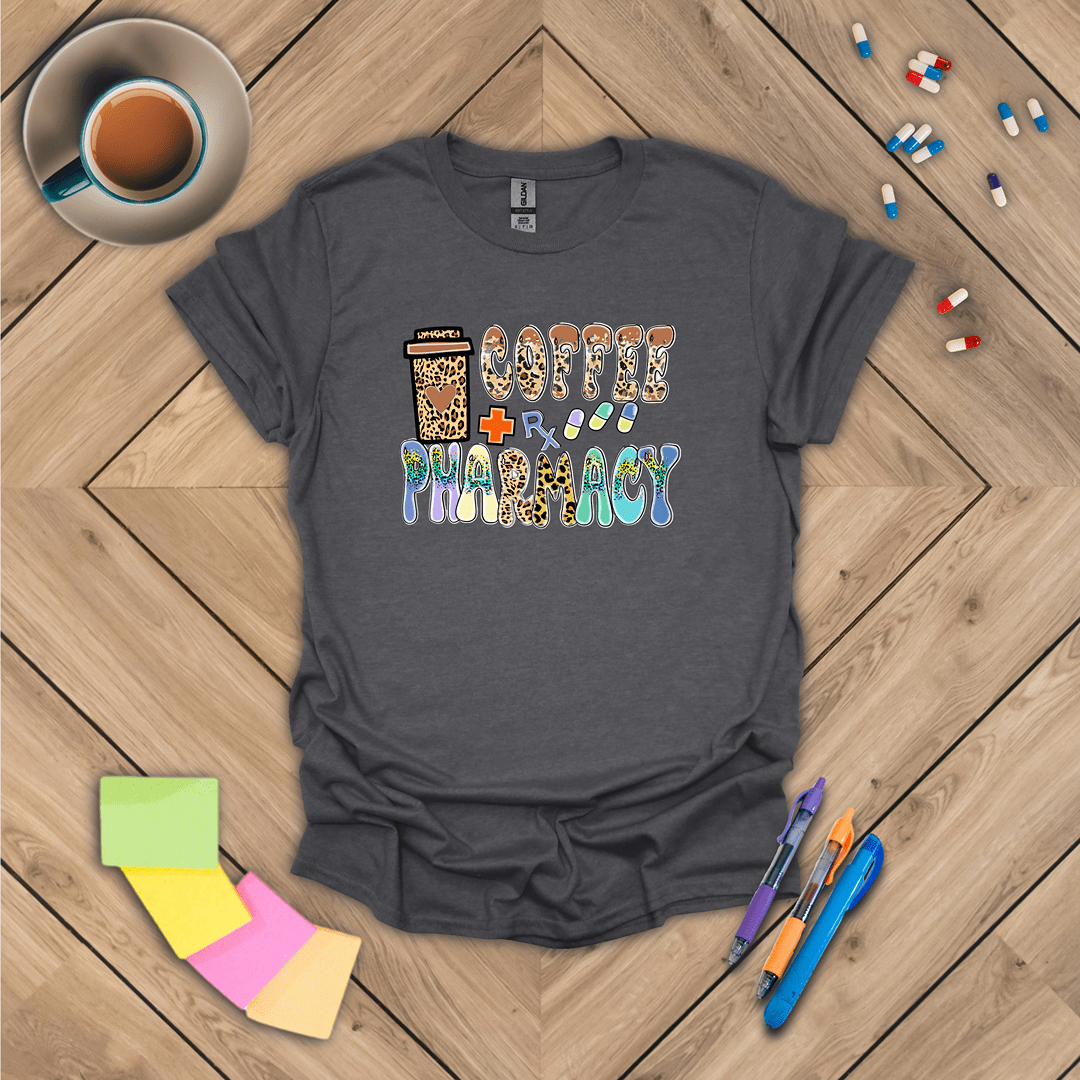 Cofffee and Pharmacy - Leopard Print T-Shirt