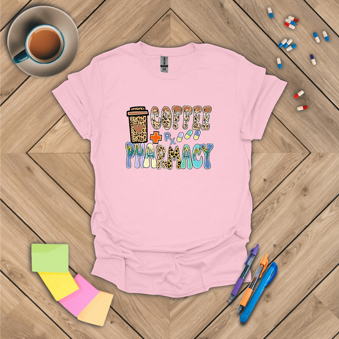 Cofffee and Pharmacy - Leopard Print T-Shirt