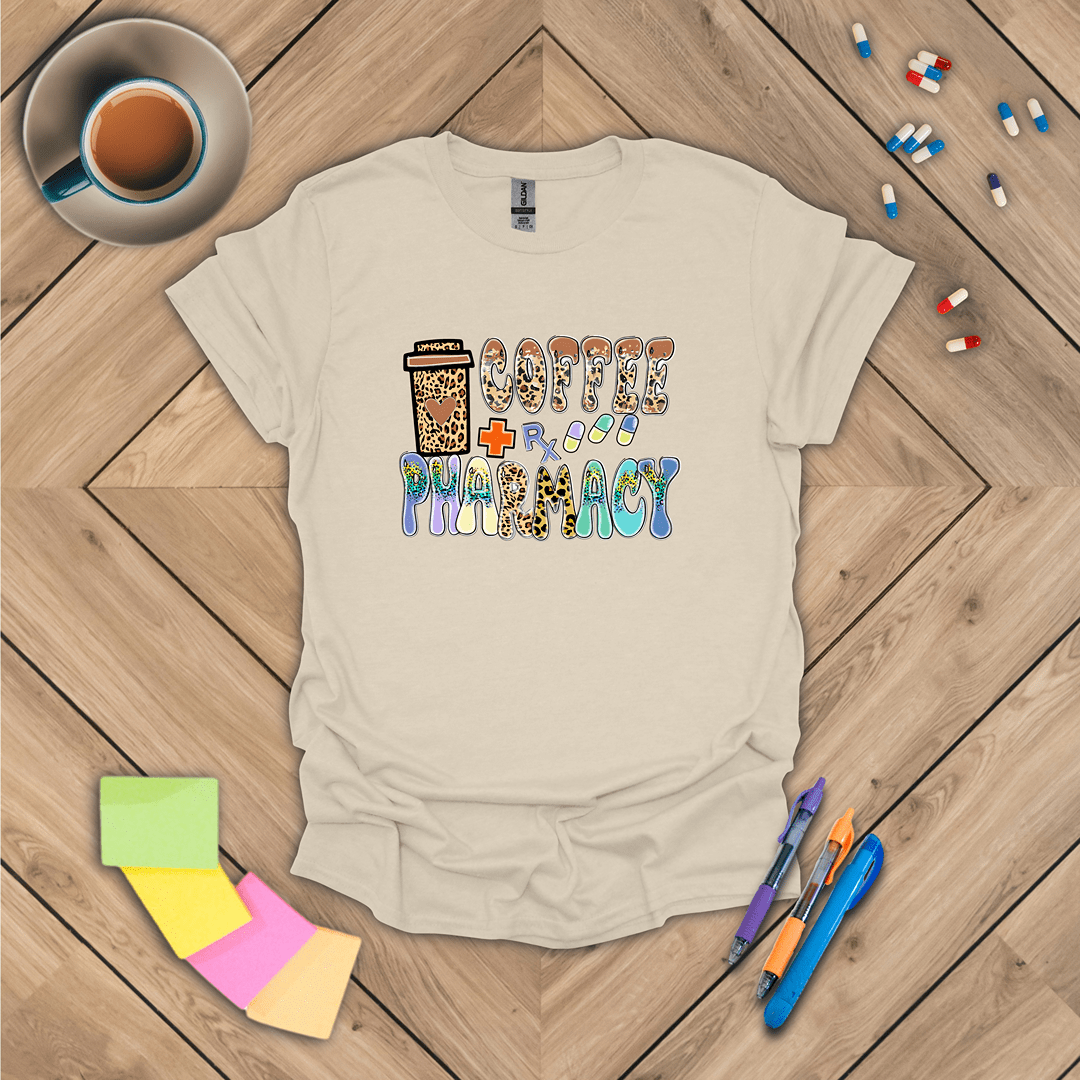 Cofffee and Pharmacy - Leopard Print T-Shirt